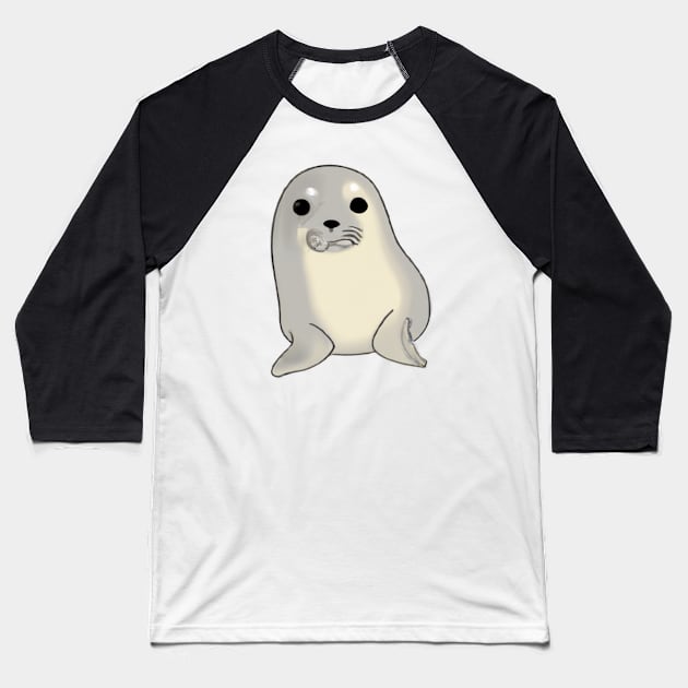 Cute Seal Drawing Baseball T-Shirt by Play Zoo